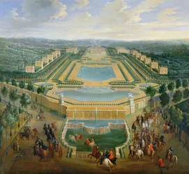 Vista general del castillo y los pabellones de Marly, 1722